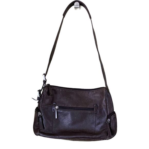 Vintage Stone Mountain Brown Leather Shoulder Bag - Picture 1 of 16